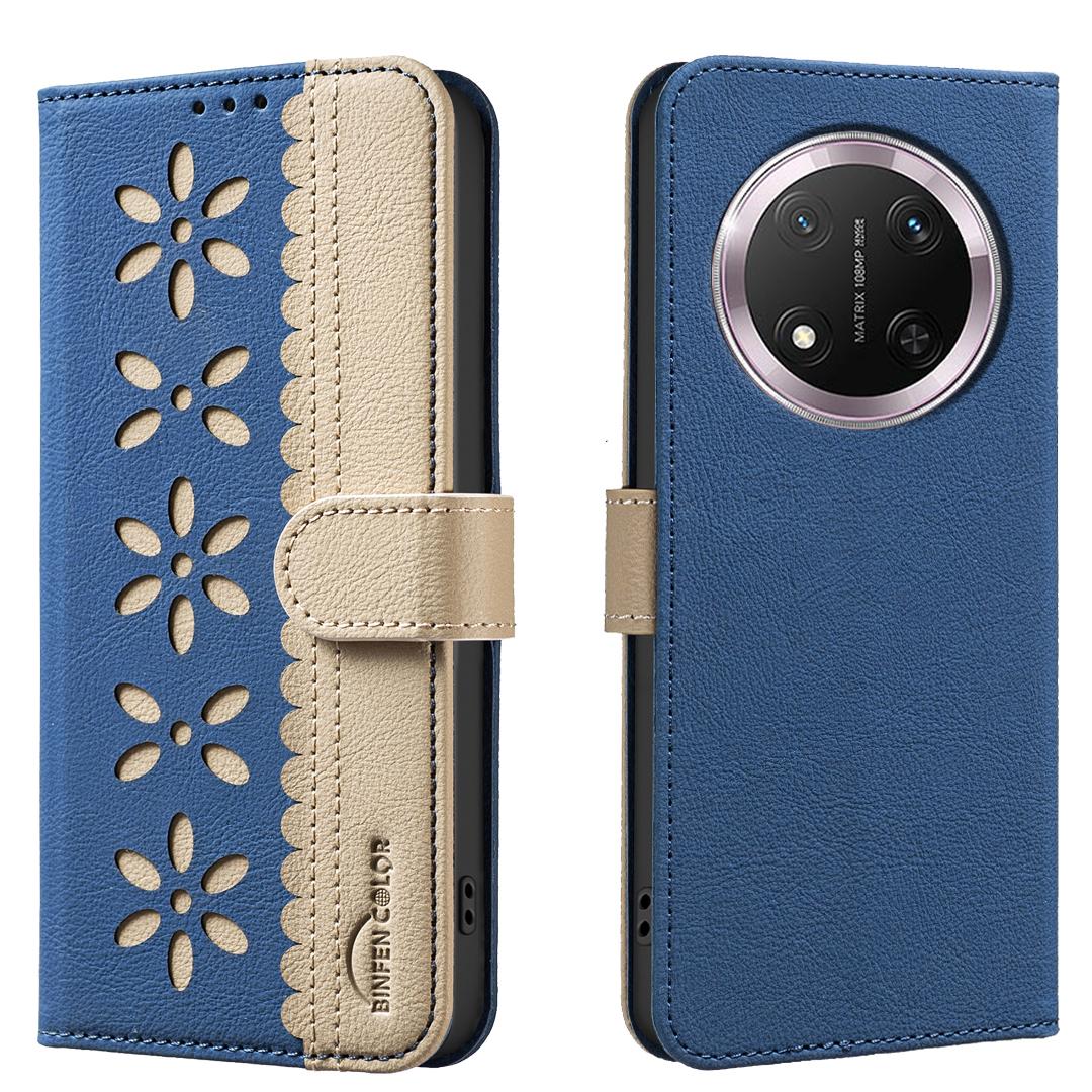 

For Honor Magic7 Lite 5G/X9c 5G/X60 Pro 5G Leather Case BINFEN COLOR BF36 Floral Pattern Phone Cover RFID Blocking Wallet Stand F