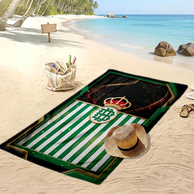 Real Betis Football Print Beach Towel, Large Soft Quick Dry Towel for Beach Camping Swimming