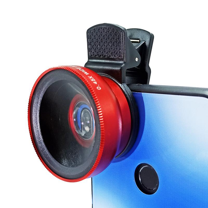 0.45x Ultra-Wide + Macro 2-in-1 Mobile Phone Lens, Universal External Camera SLR Lens