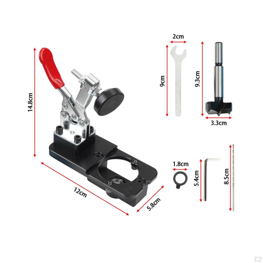 Cabinet Hinge Jig Aluminum Alloy for Woodworkers, Carpenters, Woodcraft Workshop,