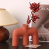 Creative Geometric Pipeline Ceramic Vase Hollowed-out Letters Flower Vase Flower Arrangement Accessories Flowerpot Home Decor