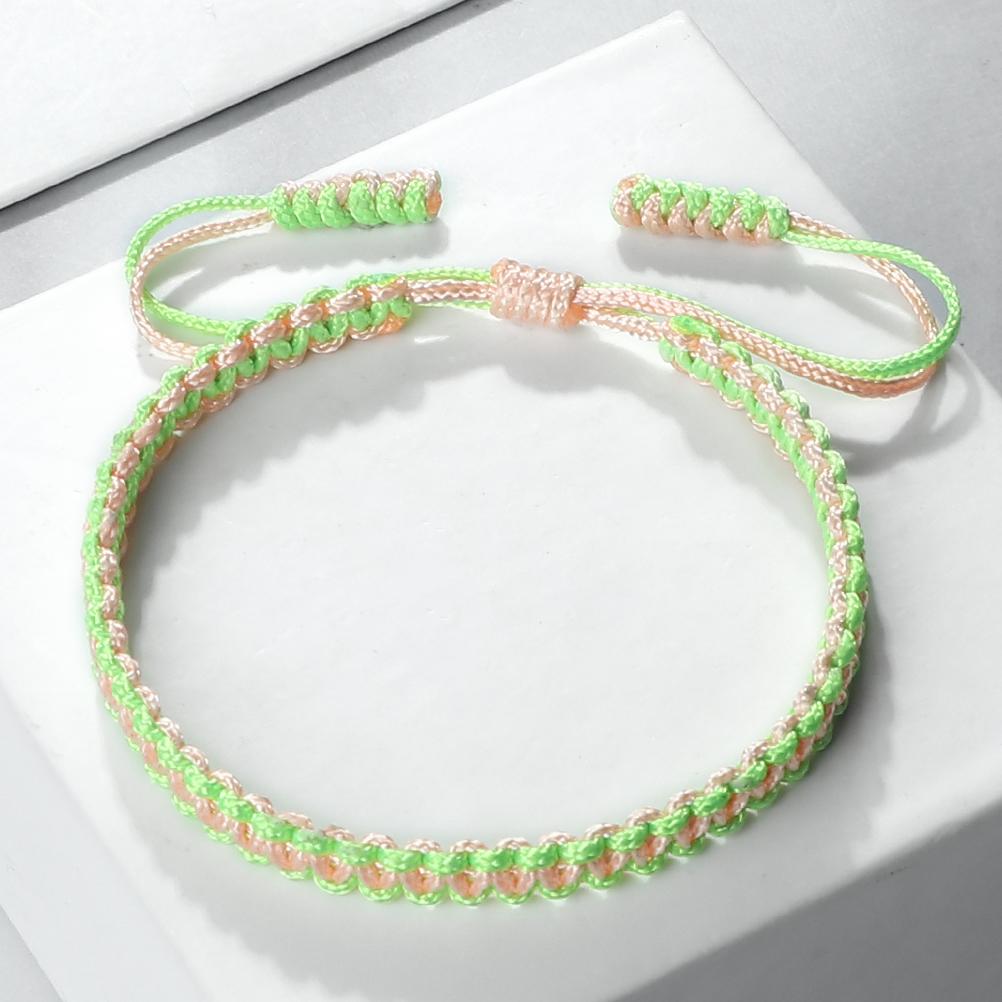 Multicolor Handmade Woven Nylon Rope Bracelet Mixed Color Knitted Chain Bangles For Men Women Adjustable Friendship Yoga Jewelry