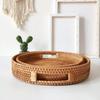 Vietnamese Vine Weaving Nordic Weaving Straw Weaving Fruit Basket Plate Fruit Basket Tea Plate Plate Circular Handle Storage Box