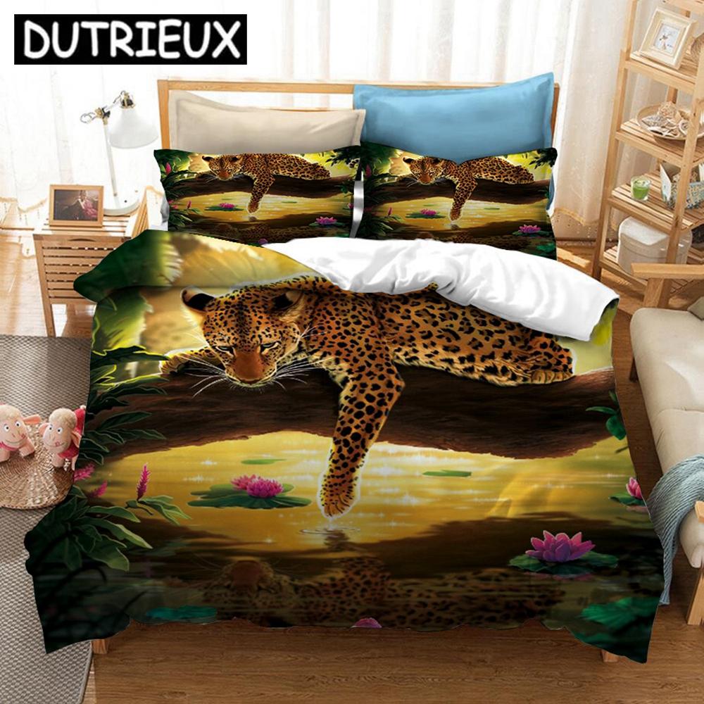 Comforter Animal Series 3D Printed Peacock Lion Dog Bedding Set S S Comforter Bedding Set Bedclothes