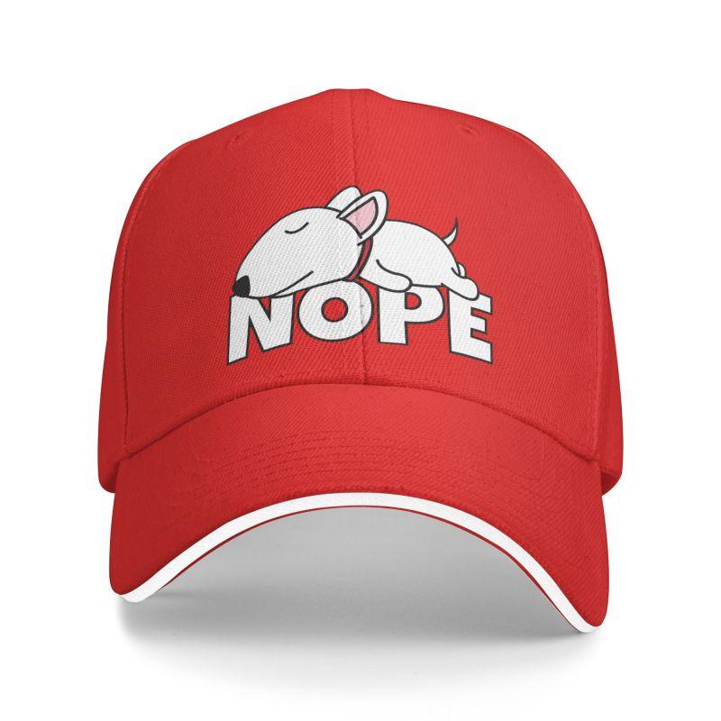 Klasický Nope Bull Terrier Pes Baseball Cap Women Unisex Prodyšný Táta Klobouk Výkon