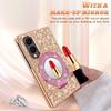 Luxury Bling Glitter Magnetic Stand Holder Bracket Case for Samsung Galaxy Z Fold 8 Ultra Fold8 Plating Mirror Bracket PC Cover