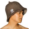 OTONANOSAUNABU Sauna Hat, Spa Health Adviser Supervised, Imabari Towel Fabric, Highly Absorbent Deep Reversible Double-Layer Cap, Unisex (Brown)