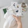 Female Spring and Summer Lovely Embroidery Preppy Sports Low Top Boneless Tube Socks