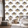 Rainbows and butterflies boho wallpaper gray and light gray 50x1000