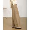 Women's High Waist Wide Leg Pants Loose Fit Mom Trousers Casual Japanese Korean Style Spring Solid Color Slight Stretch Washed Cropped Daily Culottes