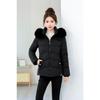 Winter New Cotton-padded Female Slim Women's Cotton-padded Short Fur-collared Cotton-padded Female Warm and Cold-resistant Cotton-padded Jacket