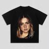 Tate McRae Retro Portrait & Signature Graphic T-shirt, Unisex Pop Music Fan Print Casual Streetwear Women and Men T-shirts