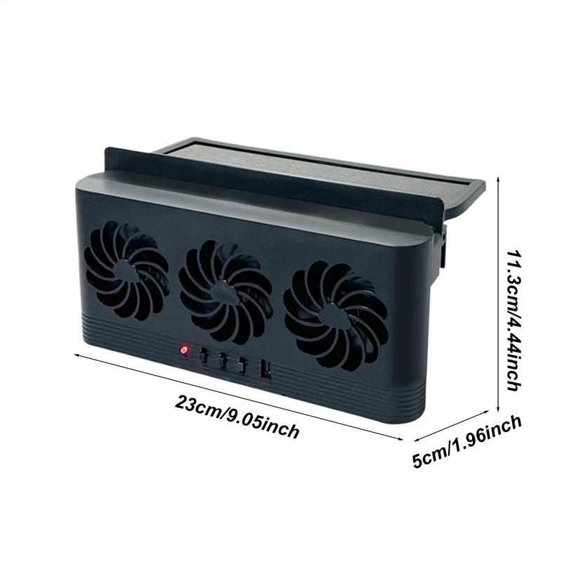 Upgrade Solar Powered Fan USB Charging Exhaust Fan Front/Rear Window Auto Air Circulation Ventilation Fan For Car Truck RV