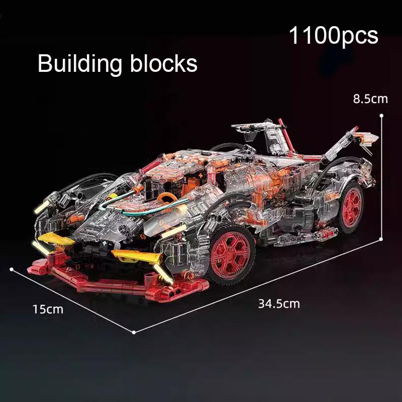 

Прозрачный V12 Блок Родстер RC Технический Гоночный Автомобиль 1:14 Сделай сам родстер сборка из строительных блоков Игрушечная машина-блок подарок на день рождения NO BOX