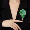 Yousheng Grön Pion Brosch Harts Blomma Broschnål Retro Pion Slagspänne Modeaccessoar för Kvinnor Rockar Jackor Kläder Tröja