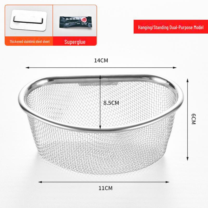 Upgraded Stainless Steel Triangular Sink Drain Basket and Filter for Leftovers and Produce