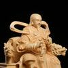 wood carving Zhen wu Emperor Taoism Character Statue Solid wood carving Luxury Home Living Room Wealth Luck Feng Shui Decor