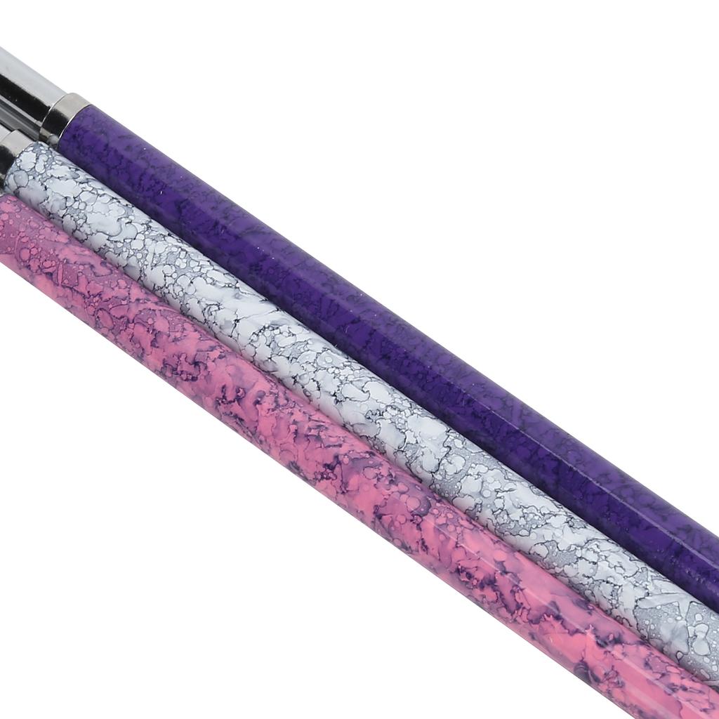3pcs Nail Art Liner Brushes Nail Painting Drawing Design Brush Set (Marbling Handle)