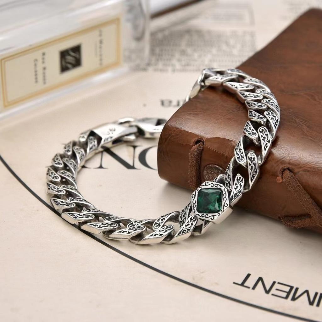 Nový trendy náramek se vzorem vistárie a trávy, vintage modrý princ, elegantní, trendy, pánský módní náramek