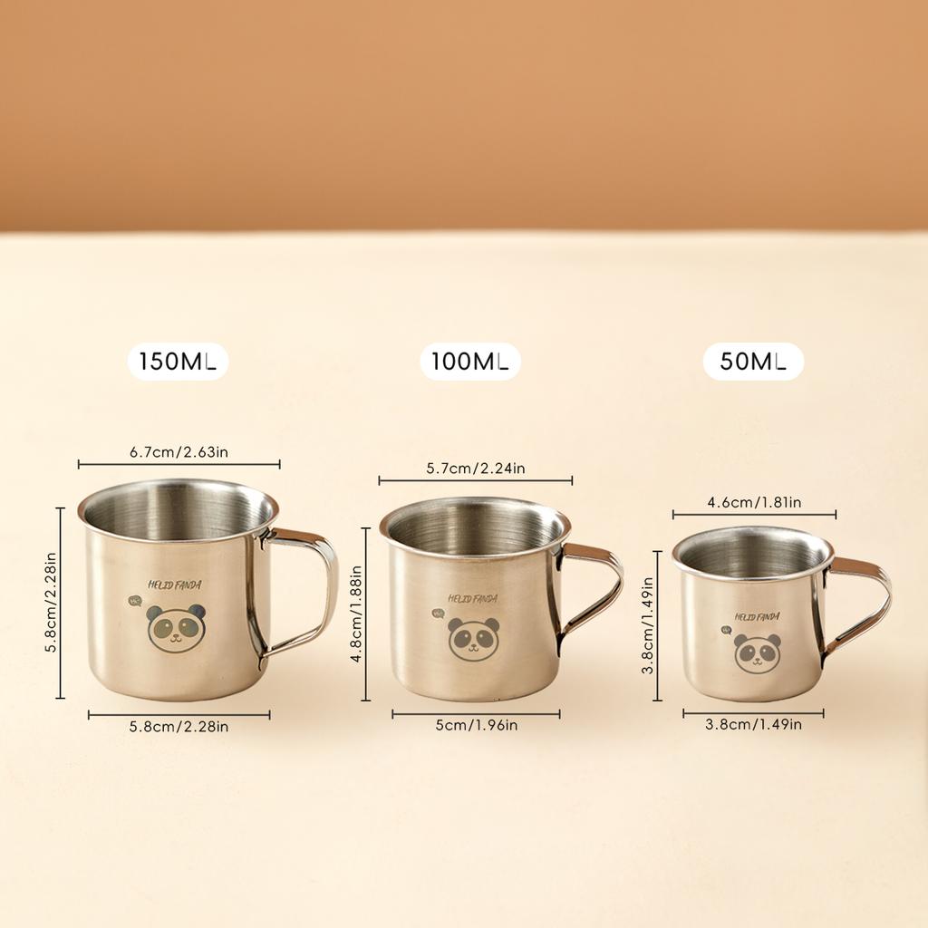 Mini Cute Children Mug With Handle Durable Anti Drop 304 Stainless Steel Milk Coffee Cup Anti Scalding Drinking Cup Drinkware