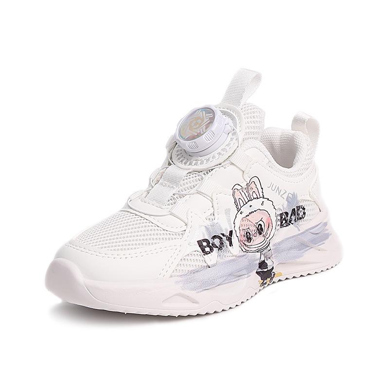 

Обувь для девочек Labub маленькие белые туфли 2025 новая осенняя сетчатая дышащая детская спортивная обувь на мягкой подошве для девочки тренд 32 серый