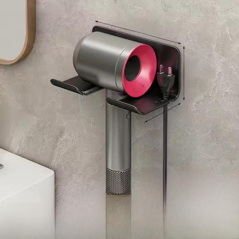 Gun Gray Punch-Free Hair Dryer Rack for Bathroom or Barber Shop