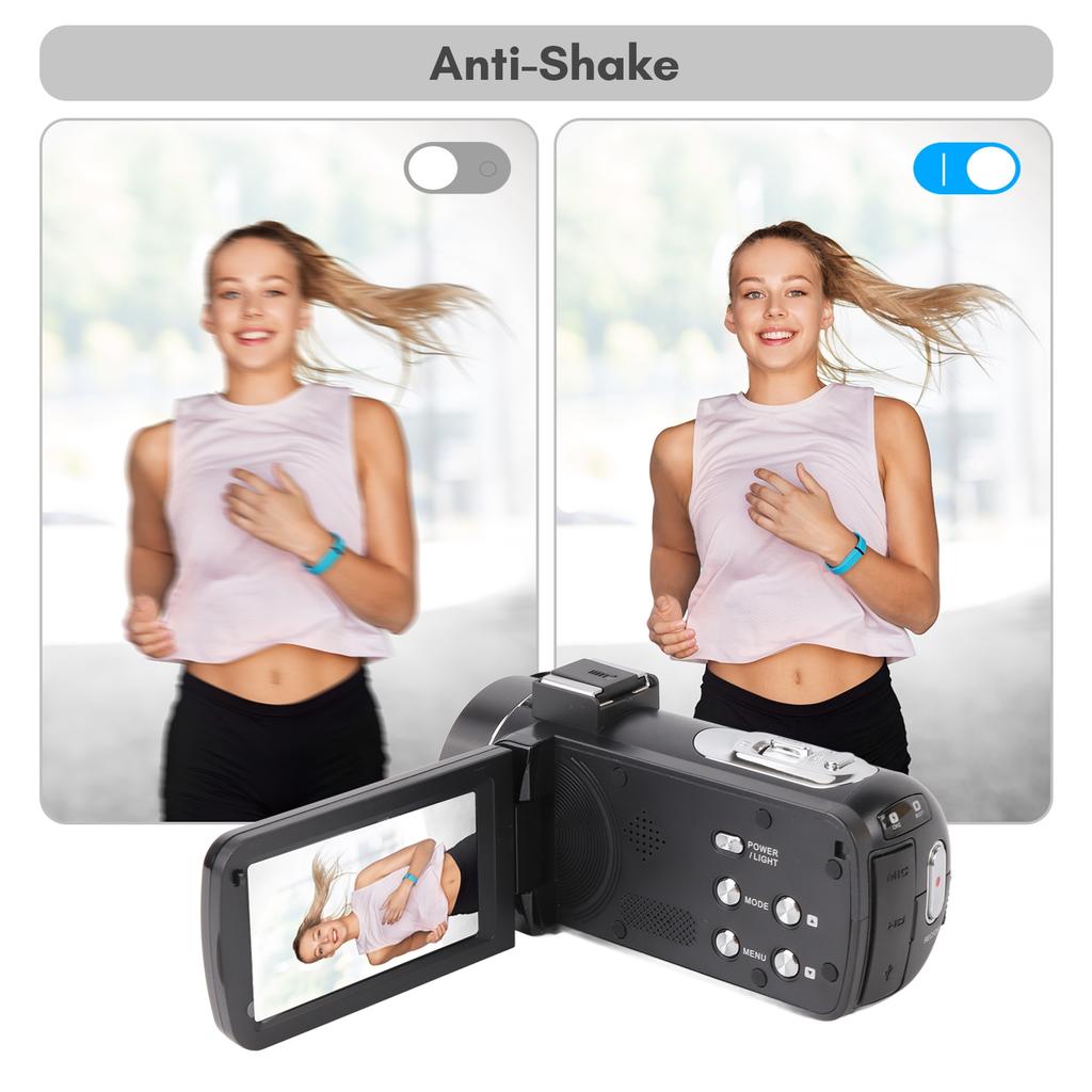 2.7K Digital Video Camera Camcorder DV Recorder 48MP 16X Digital Zoom 3.0 Inch IPS Touch Panel Supports Face Detection