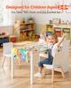 Kids Art Table and Chair Set, Toddler Craft Table with 3 Tiers Storage Cabinet, Wooden Kids Activity Play Desk with 2 Chairs, Art Craft Play Desk for