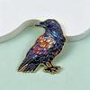 Einzigartiges Design Bunte Emaille Rabe Brosche Rostbeständiger Stift für Jacken Rucksäcke Punk Stil Schmuck Kollektion