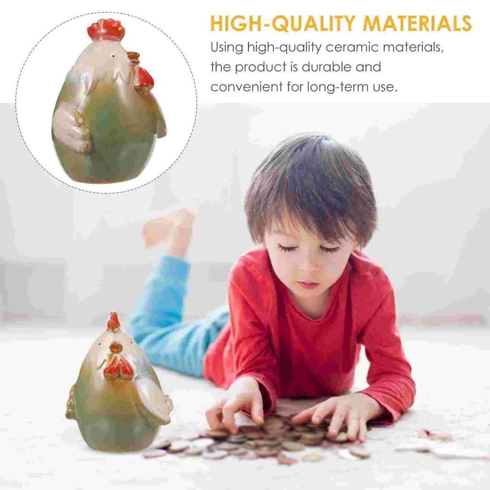 Chicken Shaped Piggy Coin Bank Saving Money Cute Money Box Ceramic Piggy Bank  for Kids Girl