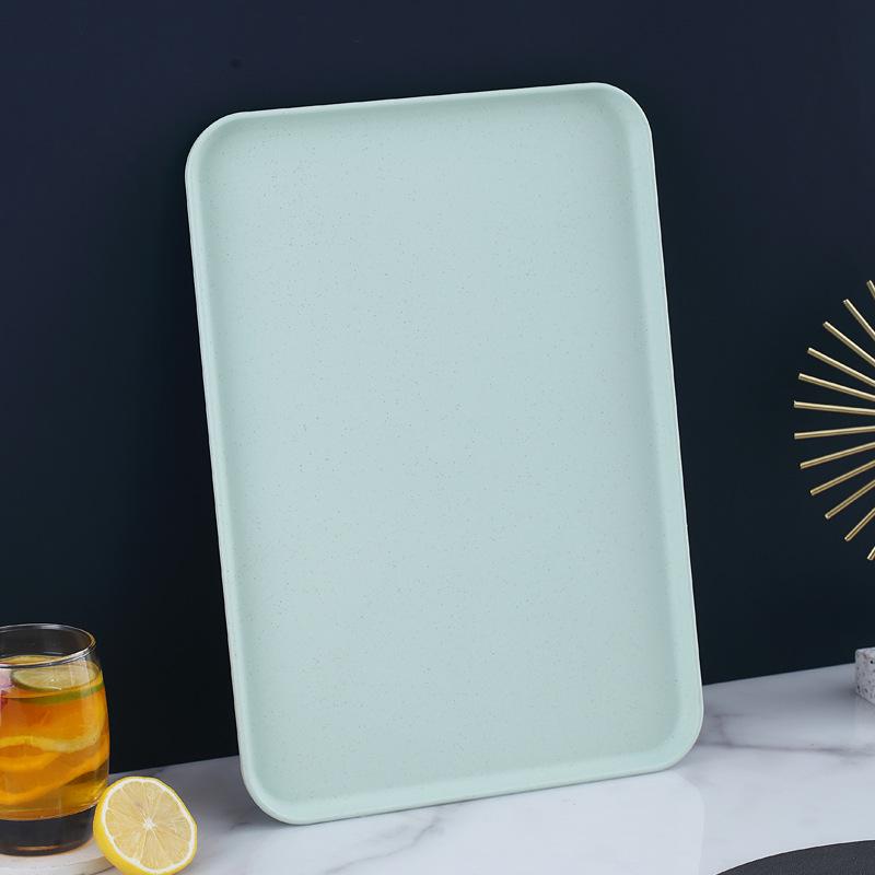 Wheat Straw Multifunctional Tray: Rectangular Tea Set, Fruit, or Puzzle Storage Solution