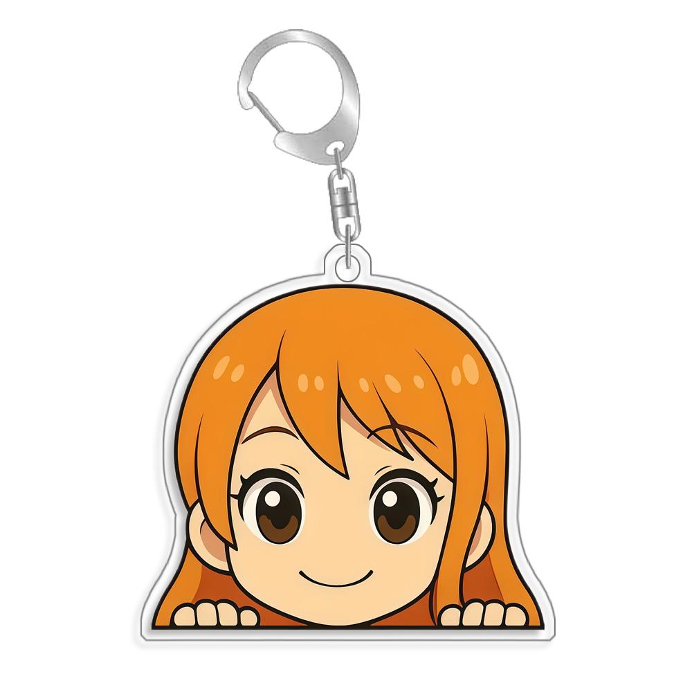 For OPTCG Card Keychain Luffy Nami Nico Brook Backpack Pendant Anime Game Fans Gift Recycled Acrylic Decoration Rare Card Toy