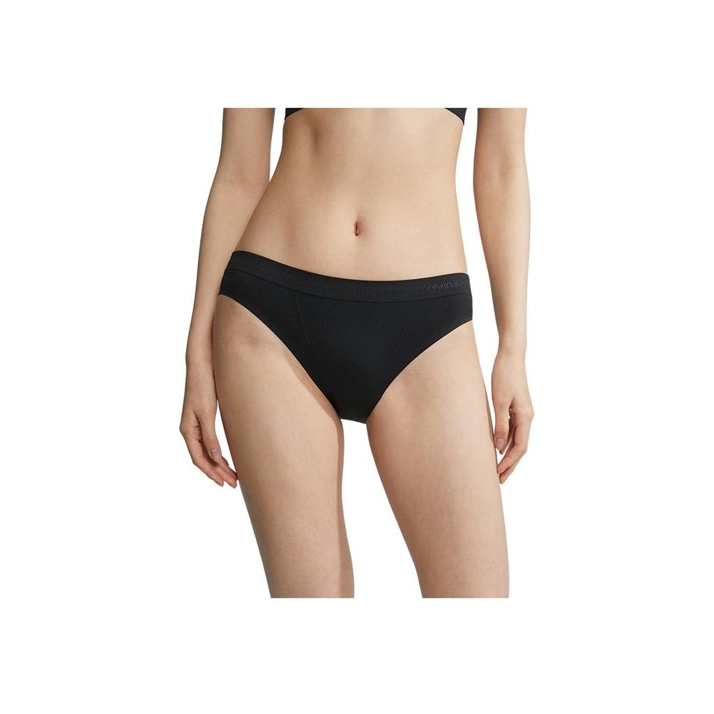 Calvin Klein Comfortable Minimalist Letter Cotton Breathable Sexy Bikini Triangle Underwear Women Underwear Space-Black QF6882-UB1