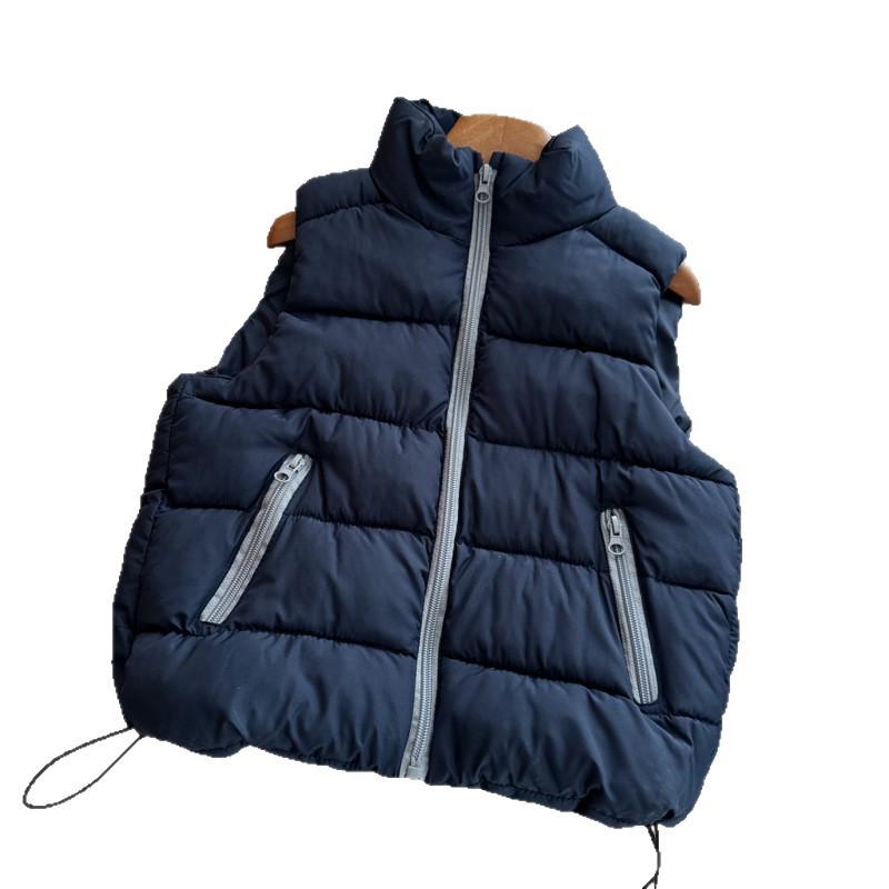 Dziecięca jednolita kamizelka puchowa ze stójką - Ciepła modna odzież wierzchnia dla chłopców i dziewcząt