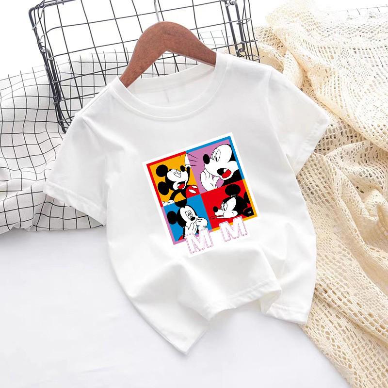 Unisex Kids' Pure Cotton Cartoon T-Shirt - Summer Short Sleeve