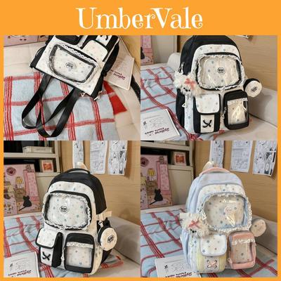 Student School Bag With Padded Shoulder Straps And Colorful Splicing For Girls