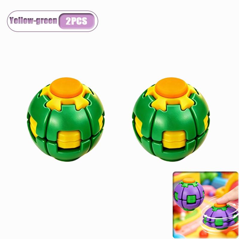 1-4Pcs Press Spin Transform Stress Ball Dual Mode Squeeze And Rotate Fidget Toy Silent Gyro Desk Calm For Office Study