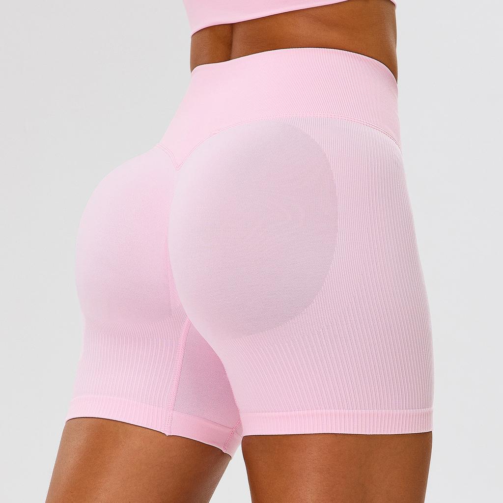 New quick-drying seamless yoga shorts high waist hip lift three-point sports shorts outdoor running fitness shorts