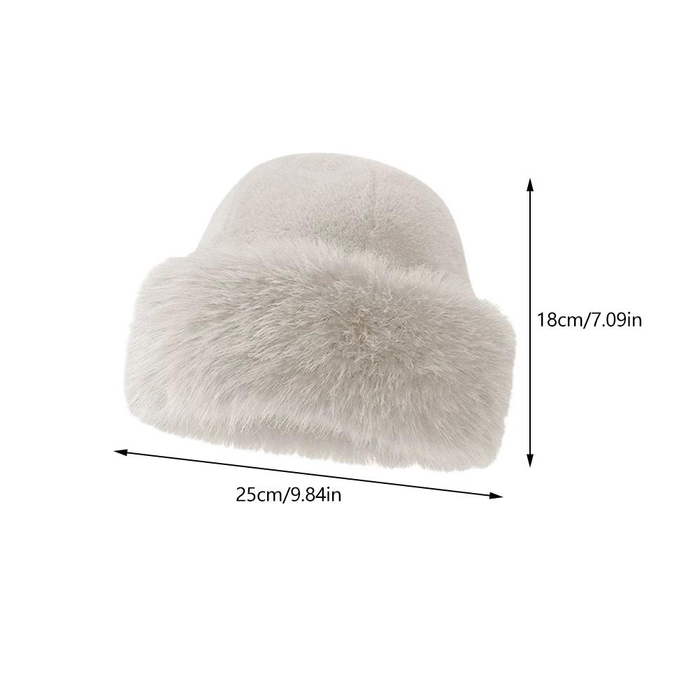 1Pc Winter Skiing Hat Women's Warm Hat with Thick Velvet Imitation Fur Fashion Fisherman's Hat Outdoor Windproof Ear Protection