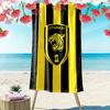 Al-Ittihad Club Aufdruck Strandtuch, Großes Weiches Schnelltrocknendes Handtuch für Strand Camping Schwimmen