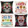 Colorful Dia De Los Muertos Skull Pillows Pattern Cushion Cover Suitable For Sofa Bedroom Car Pillow Cover