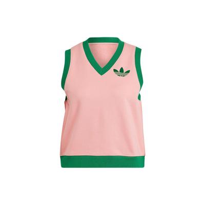 Originals Trefoil Logo Embroidered V-Neck Sleeveless Sports Tank Top Women Tops Pink IB2058