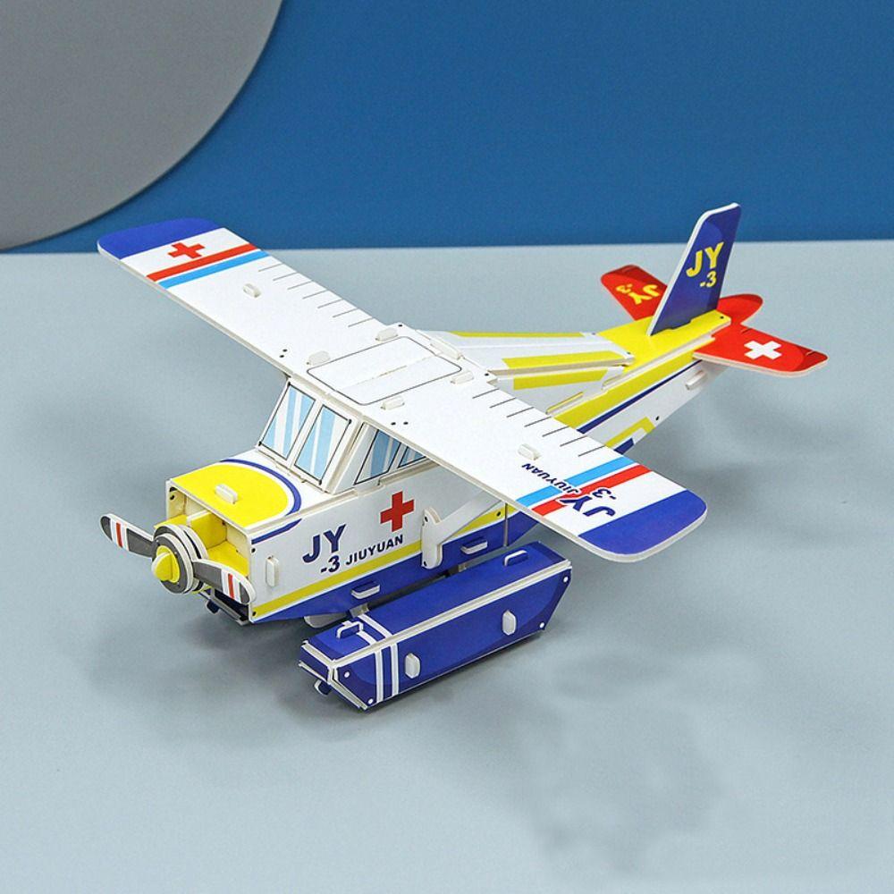 Handgefertigtes Flugzeug Puzzle 3D Lernpuzzle Spiel Montessori Spielzeug Kinder
