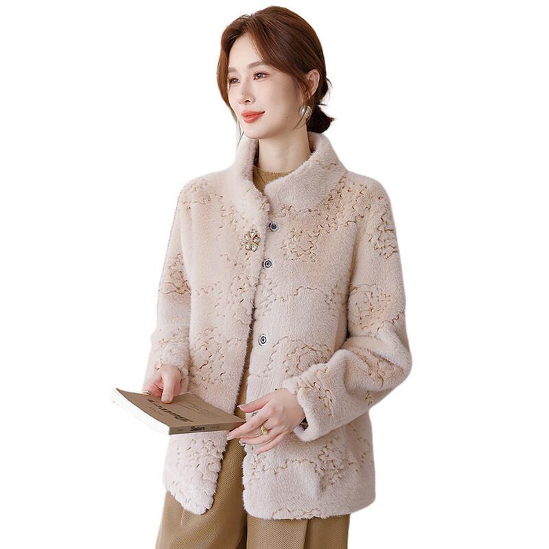 Elegant Faux Mink Fur Winter Coat for Mid-Age Women