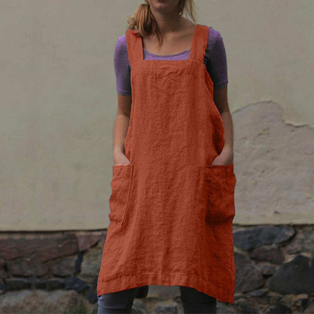 New Fashionable Women's Cotton And Linen Loungewear Loose Long Tops