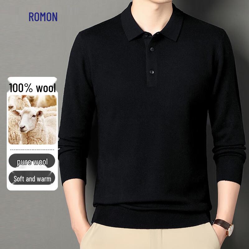 

Romoni Men s 100% Wool Thick Solid Color Turtleneck Sweater L