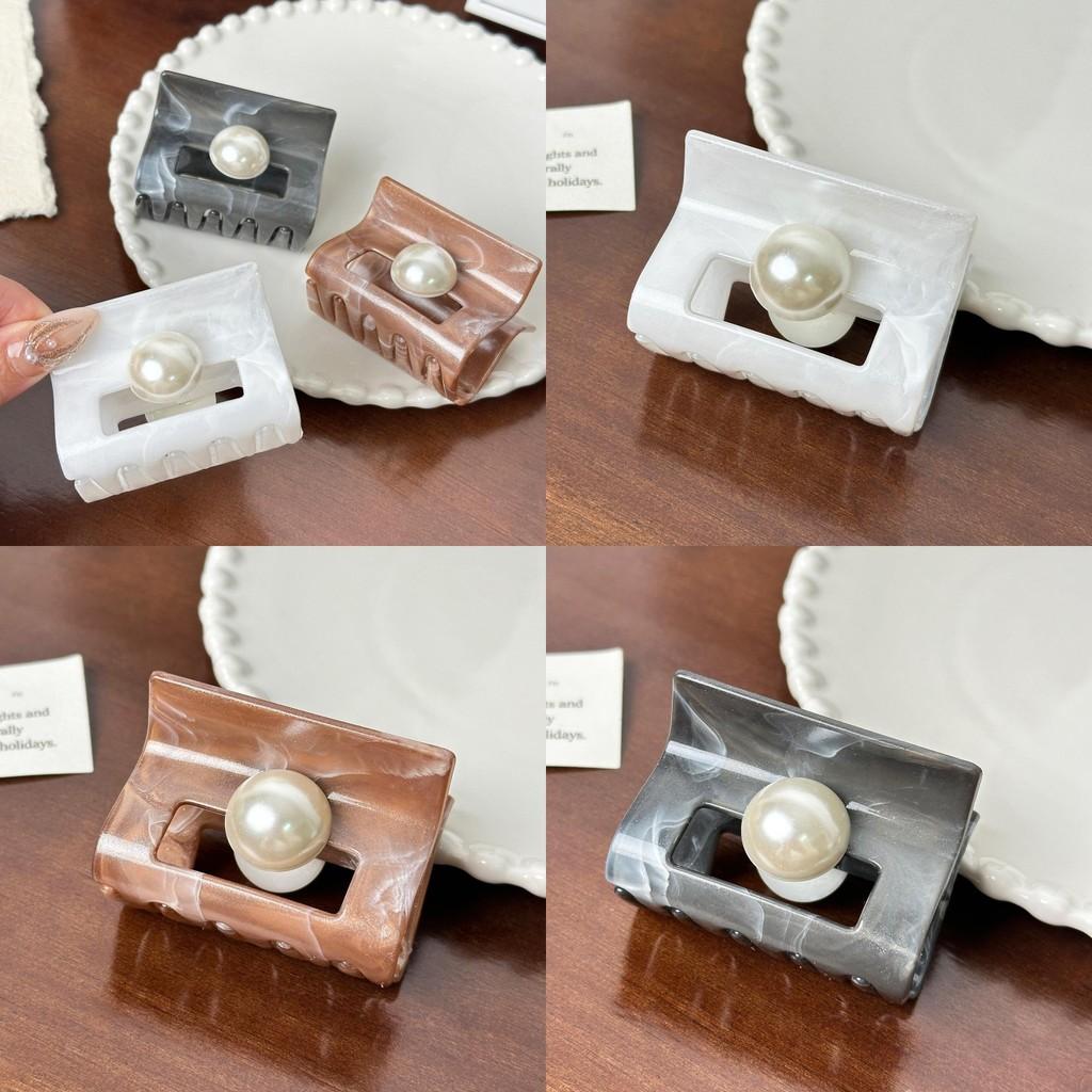 Multi-color Vintage Flower Hair Claw Clips With Elegant Pearl Detailing For Women