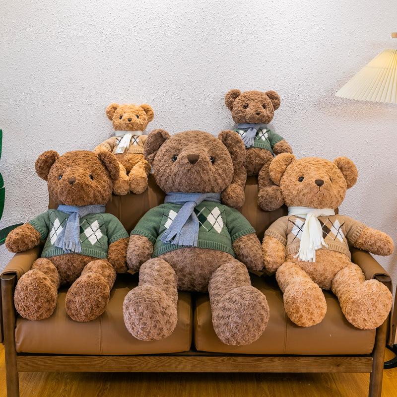 New Scarf Teddy Bear Doll Sweater Teddy Bear Plush Toy Children's Doll Mall Gift