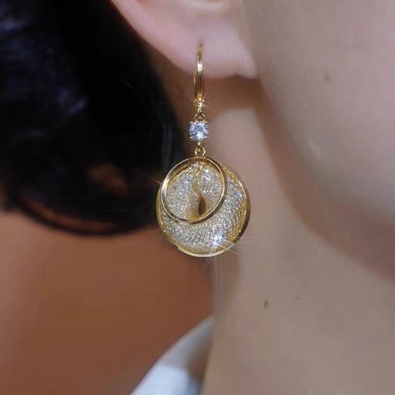 Elegant Gold Thread Crystal Drop Earrings - Versatile, Trendy, and Stylish