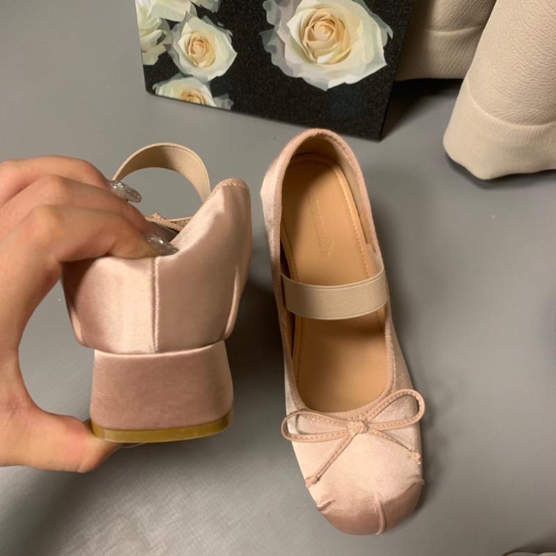 Small man inner height increase 7CM summer new thick heel ballet single shoes women's outer wear temperament versatile Mary Jane women's shoes
